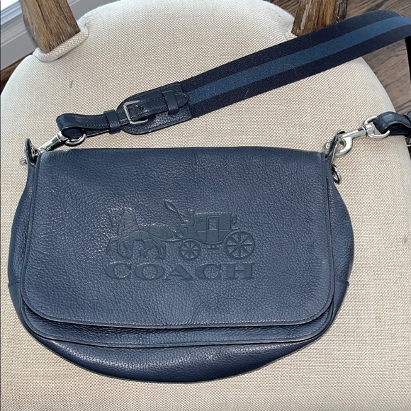 Coach Navy Leather Crossbody Bag